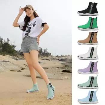 Обувь для воды, женская обувь с высоким берцем, уличная походная обувь, быстросохнущая пляжная дышащая нескользящая обувь, обувь цвета морской волны, легкие прогулочные кроссовки для скалолазания 36