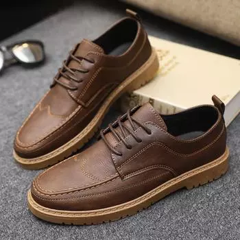 Обувь для вождения на мягкой подошве, кожаные мокасины, мужская нескользящая и износостойкая обувь Lazy Shoes, весенняя обувь, мягкая кожа и легкая модная обувь для работы 39