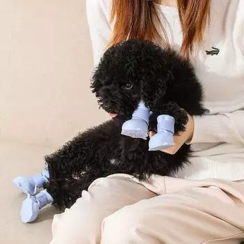 Обувь для защиты от дождя для домашних животных, противоскользящие ботинки для собак и кошек, чехлы для лап для собак и кошек, водонепроницаемые носки для щенков, маленькие и средние, защищают лапы собак S серый