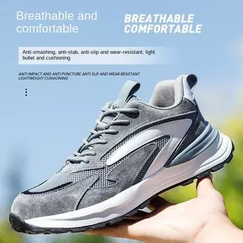 Обувь для защиты от труда, мужская, сверхлегкая подошва из ЭВА, устойчивая к ударам и проколам, защитная обувь для строительных площадок 45