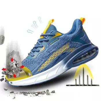 Обувь для защиты труда, амортизация на воздушной подушке, защита от ударов и проколов, дышащая защитная обувь, мужская защитная обувь со стальным носком 36 чёрный