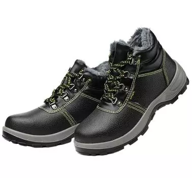 Обувь для защиты труда Мужская противоударная и противопрокольная с высоким голенищем Защита от холода зимой Теплая защитная рабочая обувь 36