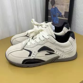 Обувь для женщин 2024 года, модные трендовые удобные мягкие туфли на плоской подошве, повседневная спортивная обувь в стиле ретро, универсальная женская спортивная обувь для активного отдыха 35 абрикосовый