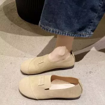 Обувь для женщин 2024 года, новые повседневные туфли с круглым носком, удобные туфли на плоской подошве, роскошные женские кроссовки, новые 35 абрикосовый