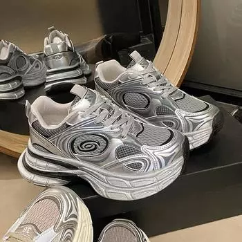 Обувь для женщин 2024 года, новые сетчатые кроссовки для мам, кампусный стиль, универсальные женские повседневные кроссовки, модные спортивные кроссовки для бега из вулканизированной ткани 35 жёлтый