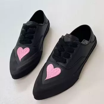 Обувь для женщин 2024 года, новые женские спортивные туфли, повседневная обувь, туфли на плоской подошве с острым носком, женские туфли на шнуровке Zapatos Mujer 35 чёрный