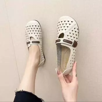 Обувь для женщин 2024 Kawaii Round Toe Flat Женская летняя обувь Плоские мокасины Милые шикарные туфли для отдыха Элегантные удобные 35