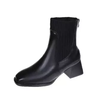 Обувь для женщин Базовые женские ботинки с квадратным носком Элегантные туфли Удобные ботильоны на высоком каблуке Botines Para Mujeres 35