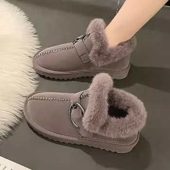 Обувь для женщин Ботильоны черные женские зимние ботинки элегантные на низком каблуке с подкладкой на щиколотку распродажа сапоги 39 плюшевые удобные ПУ шикарные готические 35