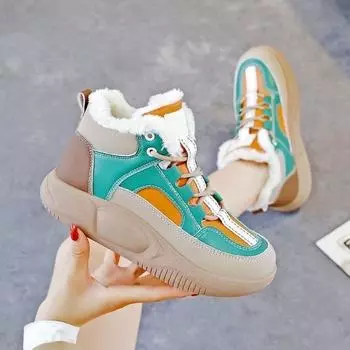 Обувь для женщин Combat Tennis Женские зимние ботинки со шнурками в стиле панк на шнуровке Высокая платформа Весна 2024 Зимняя обувь Распродажа 39 34