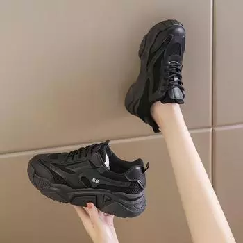 Обувь для женщин Кроссовки Летние новые повседневные туфли для папы Толстая подошва - обувь, увеличивающая рост Женские сетчатые дышащие кроссовки для бега 40 белый