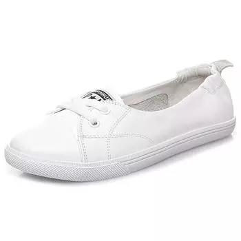Обувь для женщин. Кроссовки. Весна-лето. Натуральная кожа. Простые туфли на плоской подошве. Студенческая повседневная обувь без шнуровки. Обувь для беременных. Большой размер 42. 34 белый