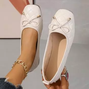 Обувь для женщин Мокасины Butterfly-Knot Дышащие Slip on Неглубокие балетки Роскошные туфли Элегантные офисные женские туфли Zapatos De Mujer 36