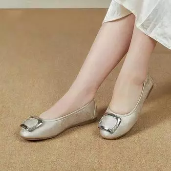 Обувь для женщин Мокасины с застежкой-молнией, женские туфли на плоской подошве, высокое качество, мода, удобная и элегантная, молодежная, повседневная, корейский стиль 35