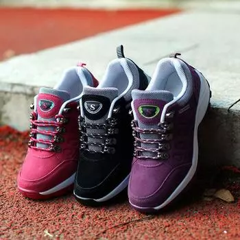 Обувь для женщин на открытом воздухе водонепроницаемая платформа походные туфли увеличение повседневные кроссовки женские нескользящие кемпинг скалолазание женские кроссовки 41 фиолетовый