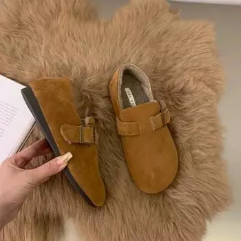 Обувь для женщин осень и зима Беременные женщины Мягкая подошва обувь с плюшевым утеплителем Хлопковая обувь Женщины Sapatos Femininos 35 темно-коричневого