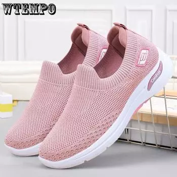 Обувь для женщин Осенняя тканевая обувь Повседневная обувь для мам Fly Woven Socks Мягкая подошва Спортивная обувь для женщин 36 чёрный
