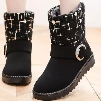 Обувь для женщин полувысокий танкетка каблук женские зимние сапоги до середины икры элегантные с каблуком среднего размера синие противоскользящие косплей 39 удобные 35