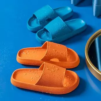 Обувь для женщин Тапочки Летние домашние тапочки Нескользящие босоножки на платформе с танкеткой Женская пляжная обувь Для дома и ванной Мужские тапочки 38 розовый