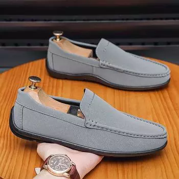 Обувь Doudou мужская 2024 года, новая мужская обувь, осенний тренд, ленивые мужские туфли с одной педалью, повседневные туфли, мокасины мужские 39