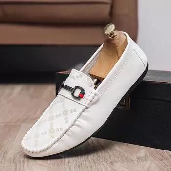 Обувь Doudou Мужская мода принтованные универсальные мужские повседневные кожаные туфли ленивые ноги дышащие британские европейские туфли Station 39