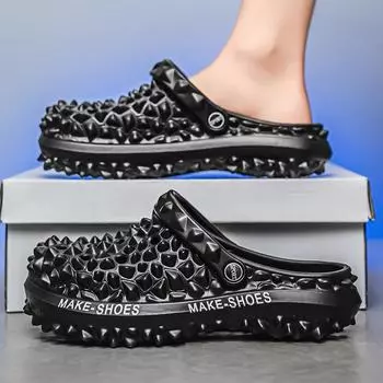 Обувь Durian Hole Мужские пляжные сандалии на толстой подошве Однотонные уличные нескользящие повседневные тапочки для мужчин 39 бежевый