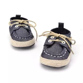 Обувь First Walker для малышей для мальчиков и девочек, кроссовки на мягкой подошве для кроватки со шнурками, кроссовки Prewalker Sapatos на шнуровке в стиле каваи 0-6m чёрный