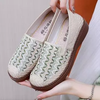 Обувь Fisherman, женская, новая, однопедальная, ленивая, повседневная, универсальная, на плоской подошве, модная, дышащая, легкая и удобная обувь для мам 35 розовый