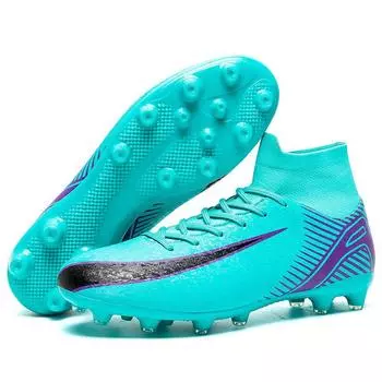 Обувь Футбольные бутсы Мужские высокие кеды для детей средней школы, студентов, юношей, тренировочные кеды для соревнований AG Training Shoes 35