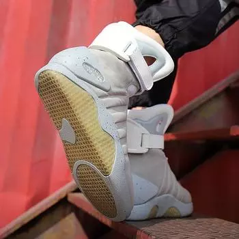 Обувь Future Warrior с высоким берцем, зарядка через USB, танцевальная обувь для привидения + мужская обувь, нескользящая, цветная, ночная, светящаяся, баскетбольная обувь со светодиодной подсветкой 36 чёрный