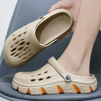 Обувь Hole, мужская летняя верхняя одежда, тапочки, тапочки Baotou, модная пляжная обувь, дышащие спортивные сандалии 40