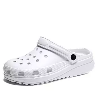 Обувь Hole, мужская, наступающая на дерьмо, летняя одежда для отдыха на открытом воздухе, полутапочки двойного назначения, нескользящая, на толстой подошве, повседневная пляжная обувь, обувь с мешком на голове 39