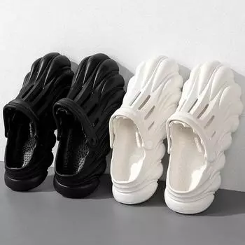 Обувь Hole Shoes For Men s Outdoor Headshot Slippers, Спортивные сандалии на толстой подошве, Сандалии для ношения на открытом воздухе, Пляжные сандалии ZYT2423 40-41 чёрный