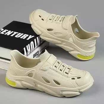 Обувь Hole Shoes Мужская летняя одежда Дезодорант Нескользящие Толстая подошва Спортивные Забродные Уличные Универсальные Дрифтинг Пляжные Кокосовые Сандалии 43EU/CN44 хаки