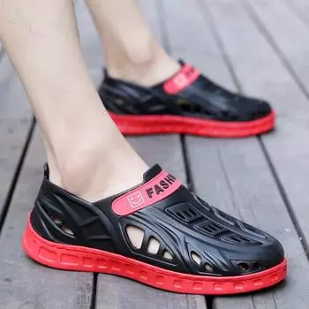 Обувь Hole Shoes Мужская нескользящая пляжная обувь Повседневные тапочки Hollow Slippers Модные спортивные сандалии Bag Head 39 синий