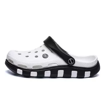 Обувь Hole Shoes Мужская верхняя одежда Спортивные повседневные тапочки Мужские трендовые нескользящие сандалии для отдыха на толстой подошве 36 белый