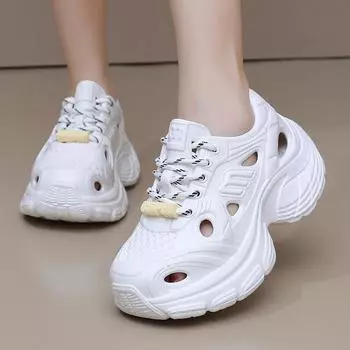 Обувь Hole Shoes, женская летняя новая верхняя одежда, дышащая, удобная, с толстой подошвой из ЭВА, сандалии для отдыха на сотне 36 чёрный