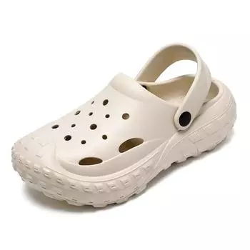 Обувь Hole Shoes, женская летняя верхняя одежда нового стиля, симпатичная дышащая нескользящая пляжная обувь, сандалии для офиса в помещении для мужчин 34-35 чёрный