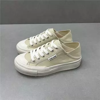 Обувь ins универсальные парусиновые туфли 2024 года, новые дышащие белые туфли с мягкой подошвой, универсальные спортивные туфли для сноуборда 35