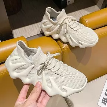 Обувь из кокоса, женская летняя обувь 450 Fly-Woven, дышащая, спортивная обувь Octopus со шнуровкой, носки 35 серый