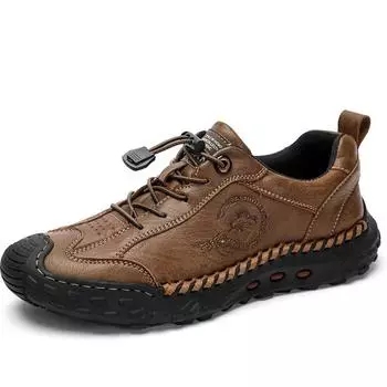 Обувь из коровьей кожи в стиле ретро, мужские лоферы, повседневная кожаная обувь ручной работы, мокасины, мужская обувь на плоской подошве 38 серый