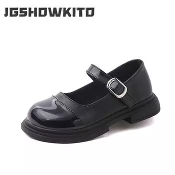 Обувь из кожи для девочек, модные туфли для вечеринок и свадеб, школьная мода, черные туфли Мэри Джейн, детская обувь принцессы 21 бежевый