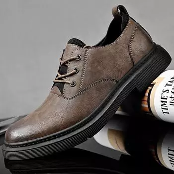 Обувь из натуральной кожи Brock от Foreign Trade, мужская, деловая, повседневная, британская, модная обувь 38 чёрный