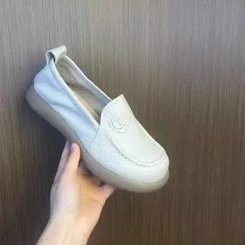 Обувь из натуральной кожи, модная кожаная женская обувь, мягкие повседневные женские мокасины на плоской подошве