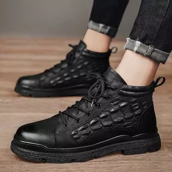 Обувь из натуральной кожи. Мужская повседневная обувь. Модная брендовая мужская обувь на плоской подошве из коровьей кожи. Черно-белые туфли. 38 чёрный