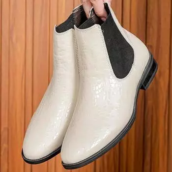 Обувь из натуральной кожи. Мужская повседневная обувь. Модная брендовая мужская обувь на плоской подошве из коровьей кожи. Черно-белые туфли. 37 чёрный