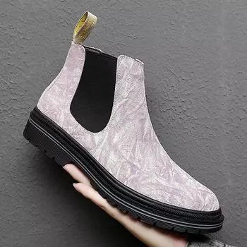 Обувь из натуральной кожи. Мужская повседневная обувь. Модная брендовая мужская обувь на плоской подошве из коровьей кожи. Черно-белые туфли. 37 бежевый