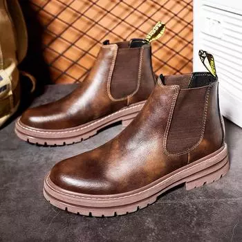 Обувь из натуральной кожи. Мужская повседневная обувь. Модная брендовая мужская обувь на плоской подошве из коровьей кожи. Черно-белые туфли. 37 коричневый