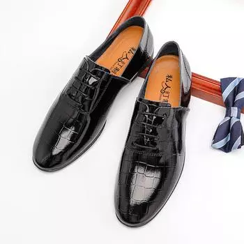 Обувь из натуральной кожи. Мужская повседневная обувь. Модная брендовая мужская обувь на плоской подошве из коровьей кожи. Черно-белые туфли. 36 чёрный