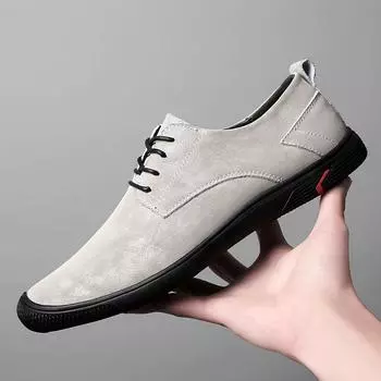 Обувь из натуральной кожи Мужские кроссовки на шнуровке Дышащая модная обувь для скейтбординга Мужская модная обувь для активного отдыха из коровьей кожи для мужчин 6.5